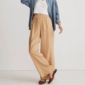 Madewell The Carley Wide-Leg Pant Softdrape in Dune Like New Large
